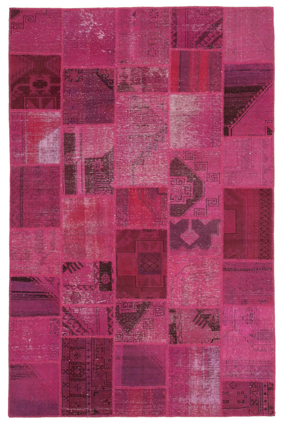 6' 6'' x 9' 11'' Hand-Knotted Turkish Patchwork Rug