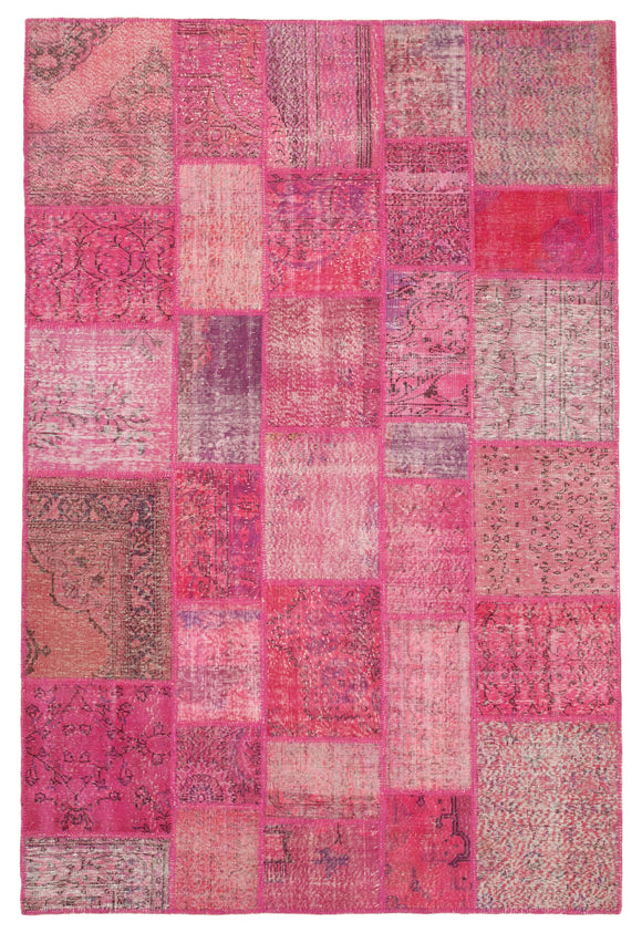 6' 7'' x 9' 11'' Hand-Knotted Turkish Patchwork Rug