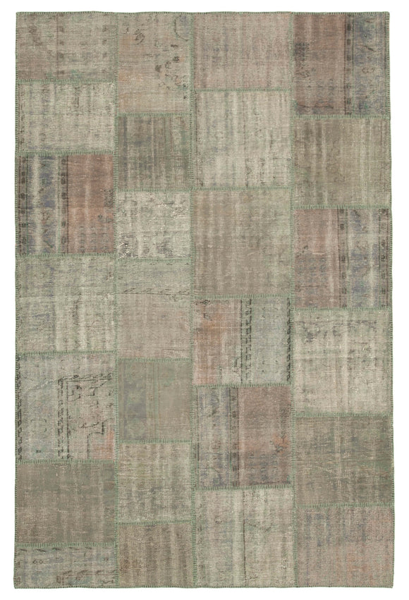 6' 6'' x 9' 11'' Hand-Knotted Turkish Patchwork Rug