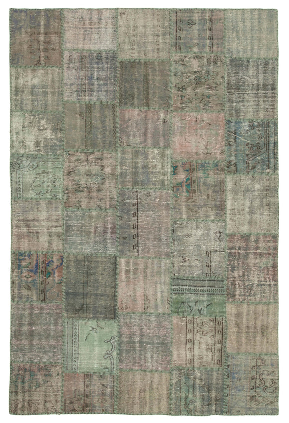 6' 6'' x 9' 9'' Hand-Knotted Turkish Patchwork Rug
