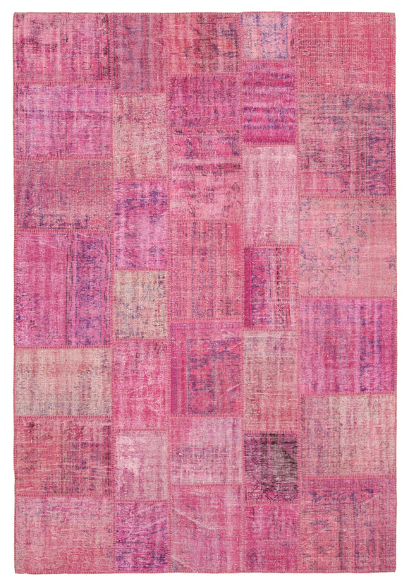 6' 9'' x 9' 11'' Hand-Knotted Turkish Patchwork Rug