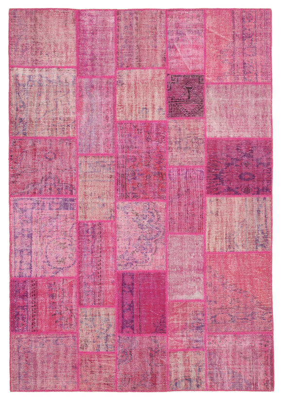 6' 9'' x 10' 0'' Hand-Knotted Turkish Patchwork Rug