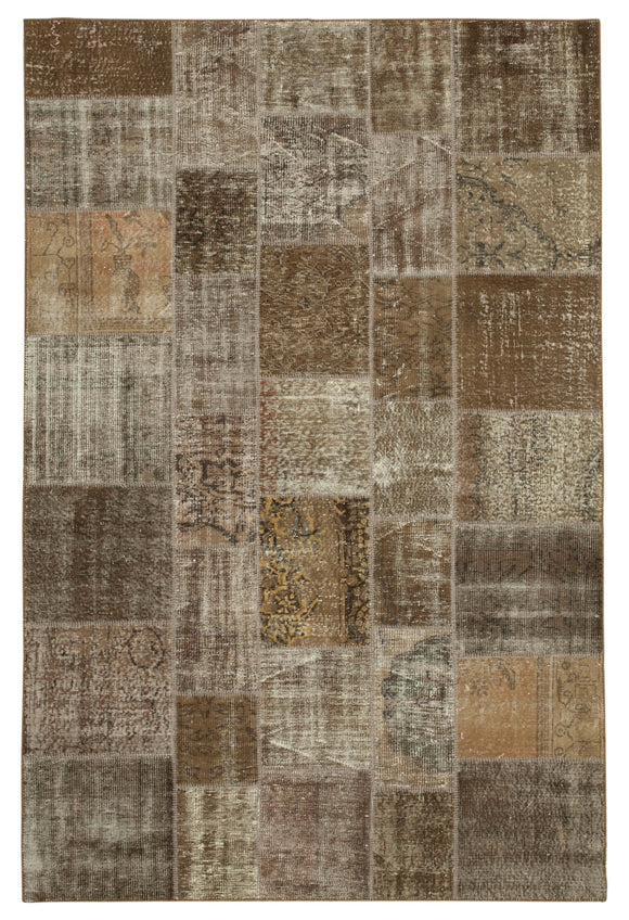 6' 6'' x 9' 10'' Hand-Knotted Turkish Patchwork Rug