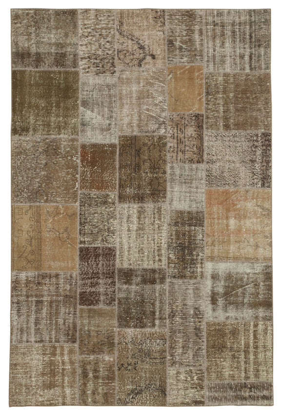 6' 6'' x 9' 10'' Hand-Knotted Turkish Patchwork Rug