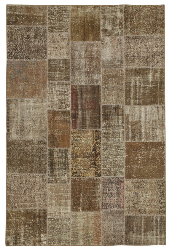6' 6'' x 9' 9'' Hand-Knotted Turkish Patchwork Rug