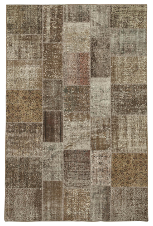 6' 5'' x 9' 10'' Hand-Knotted Turkish Patchwork Rug