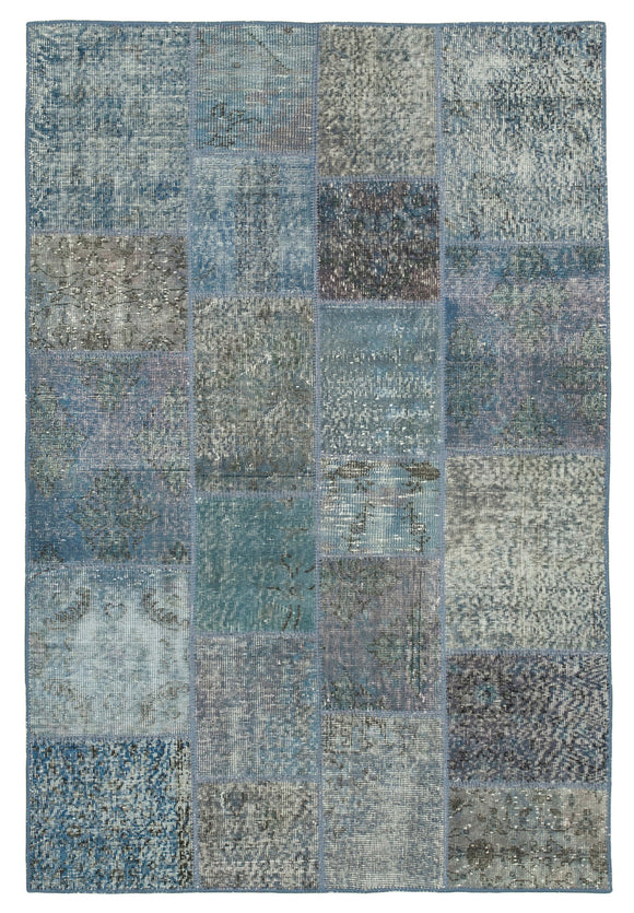 4' 5'' x 6' 7'' Hand-Knotted Turkish Patchwork Rug