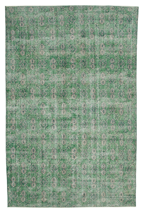 6' 9'' x 10' Green Handmade Boho Rug