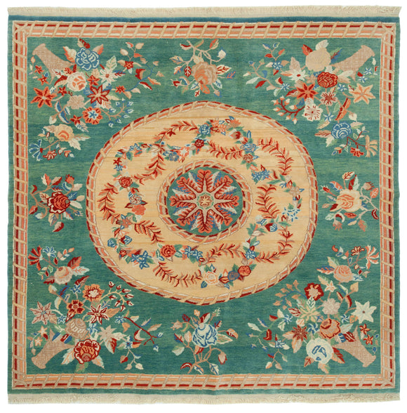 6' 11'' x 6' 7'' Hand-Knotted Oushak Rug