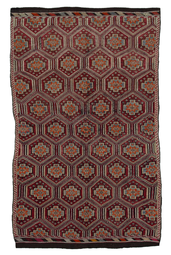 6' 4'' x 10' 2'' Turkish Vintage Kilim Rug