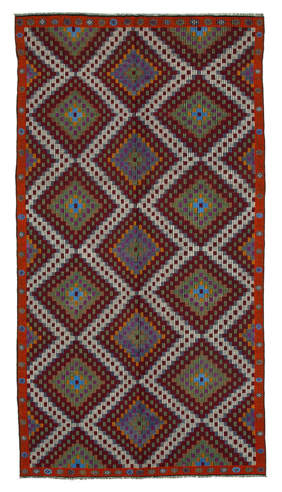 6' 2'' x 11' 7'' Turkish Vintage Kilim Rug