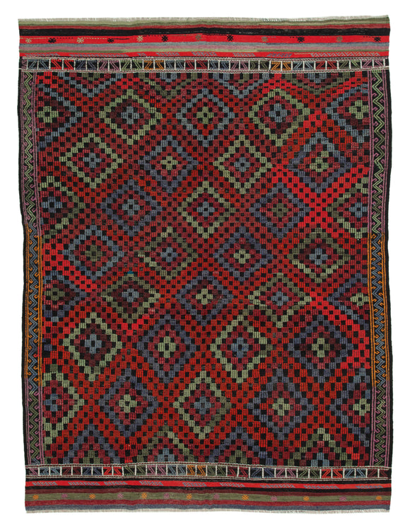 7' x 9' 6'' Turkish Vintage Kilim Rug