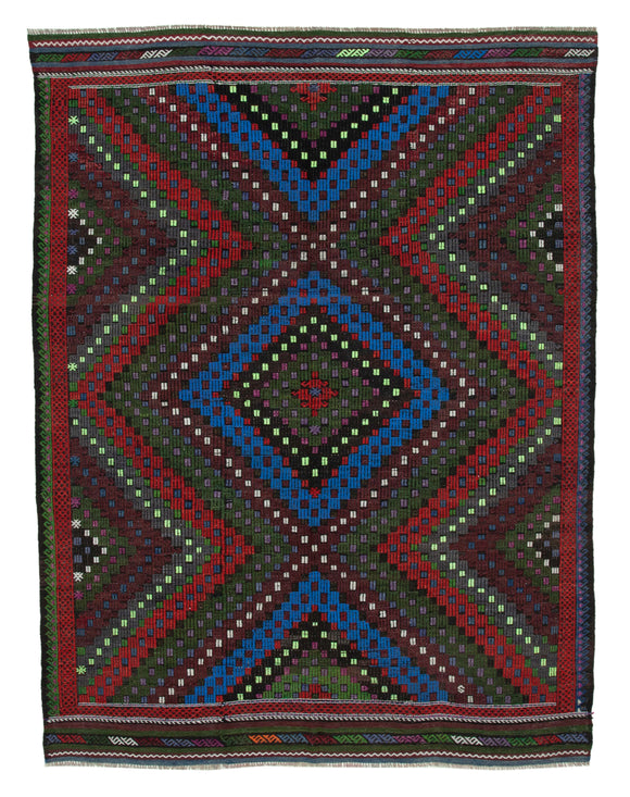 6' 8'' x 8' 8'' Turkish Vintage Kilim Rug