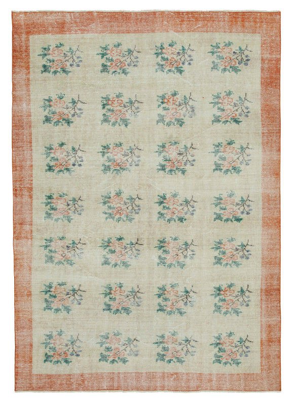 6' 8'' x 9' 4'' Hand-Knotted Vintage Turkish Rug