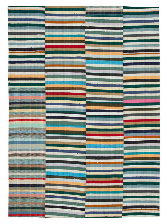 7' 3'' x 10' 1'' Vintage Turkish Patchwork Kilim Rug