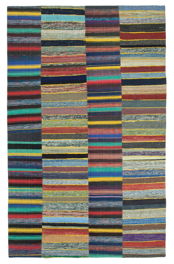 5' 11'' x 9' 7'' Vintage Turkish Patchwork Kilim Rug