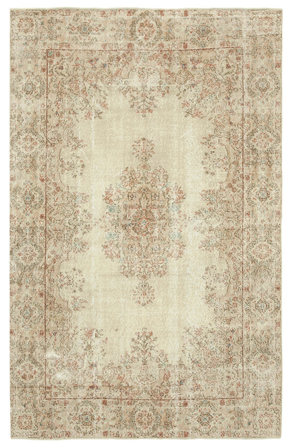 6' 2'' x 9' 7'' Handmade Turkish Vintage Rug