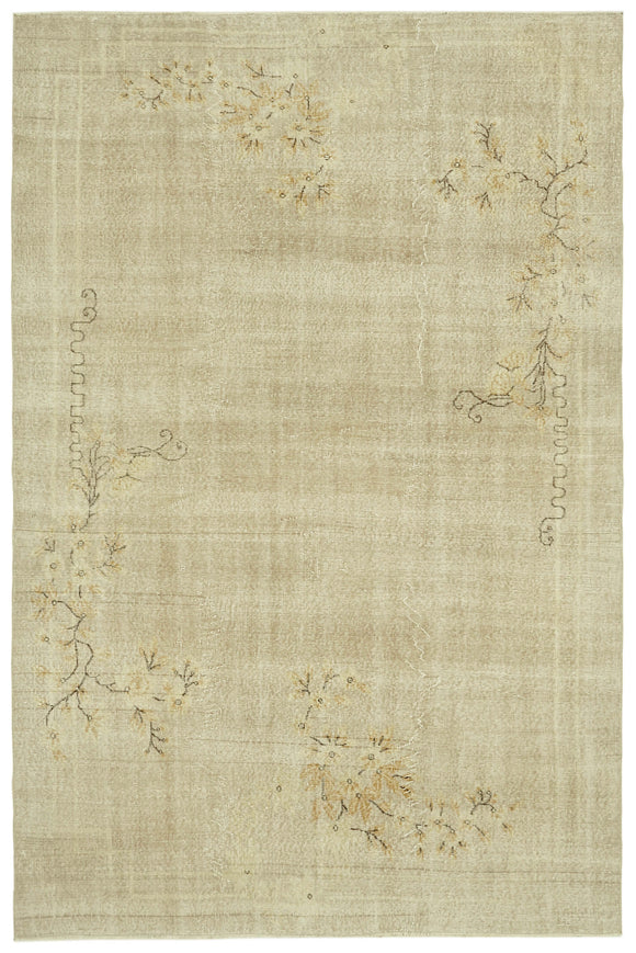 6' 8'' x 10' Hand-Knotted Turkish Vintage Rug