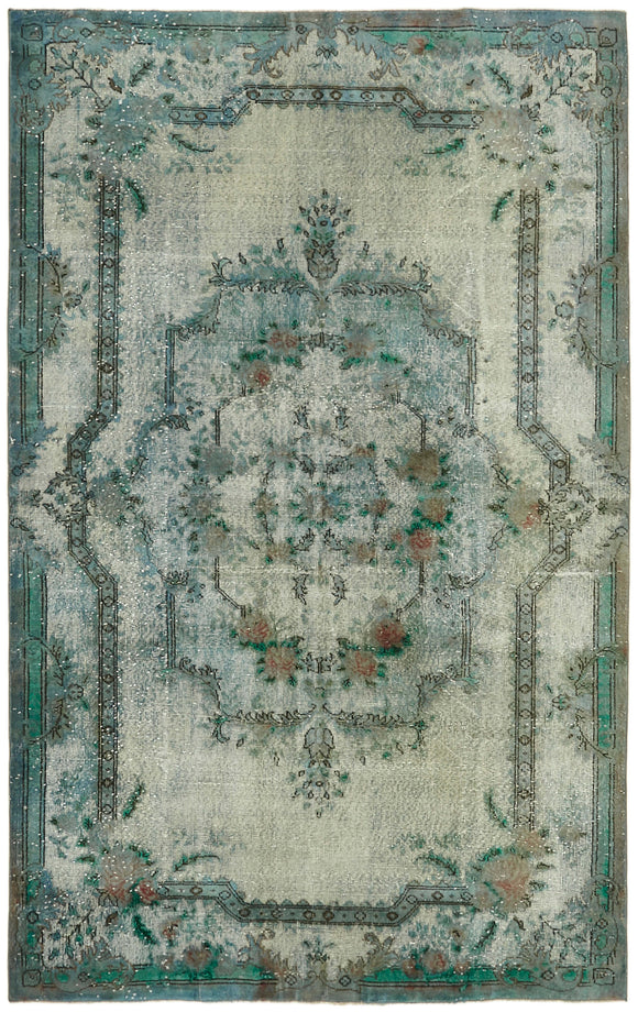 6' 2'' x 9' 9'' Turkish Hand Carved Rug