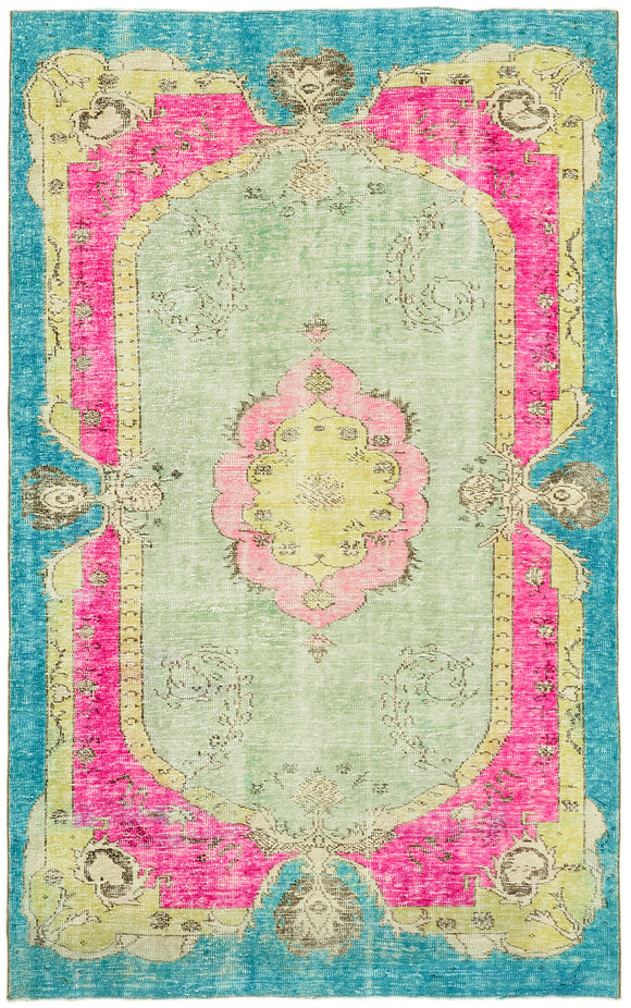 6' 3'' x 9' 11'' Turkish Hand Carved Rug