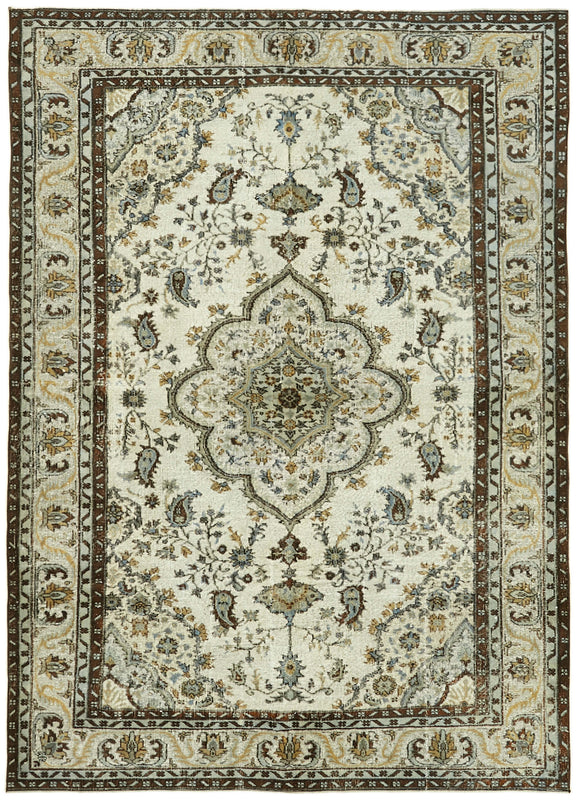 6' 11'' x 9' 5'' Turkish Hand Carved Rug