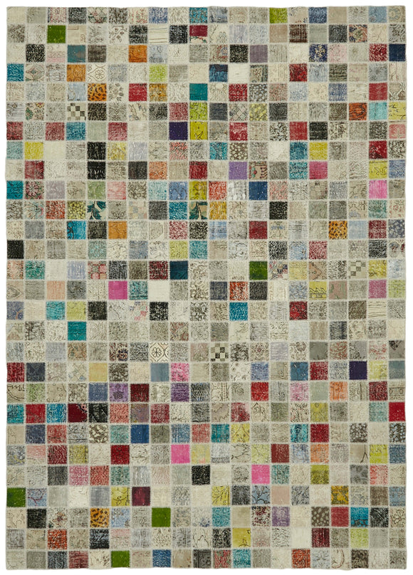 9' 7'' x 13' 3'' Hand-Knotted Turkish Patchwork Rug