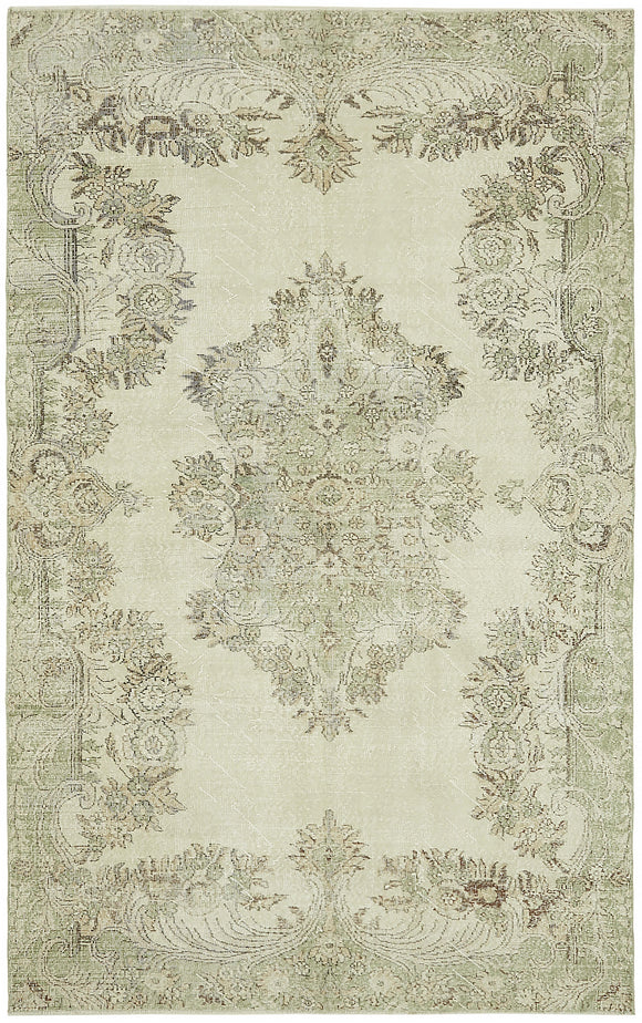 6' 2'' x 9' 9'' Hand-Knotted Turkish Vintage Rug