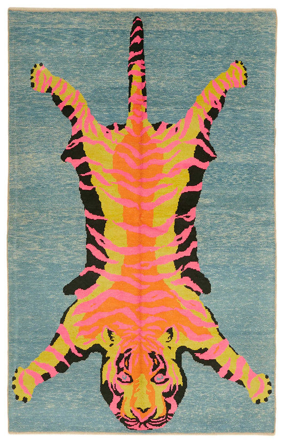 7' 1'' x 11' 2'' Handmade Tiger Rug