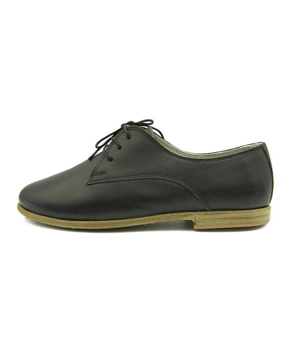 Rowe Handmade Leather Black Color Women's Oxford Shoes