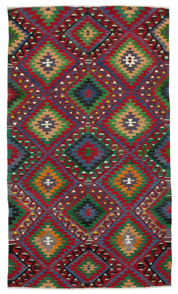 5' 9'' x 10' 2'' - Anatolian Hand-Woven Kilim Rug