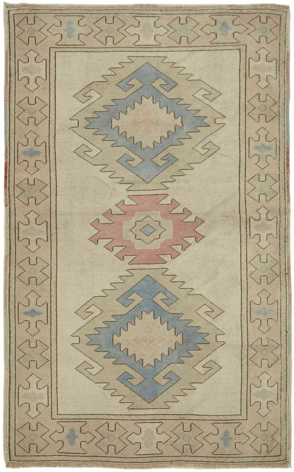 4' 2'' x 6' 8'' Hand-Knotted Anatolian Turkish Rug