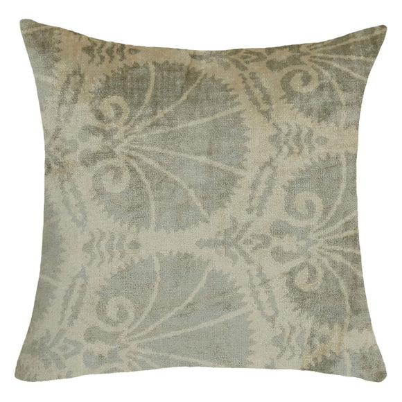 Beige Color Silk and Velvet Pillow Cover