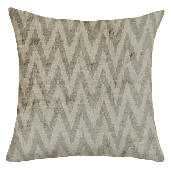 Beige Color Decorative Silk and Velvet Pillow Cover