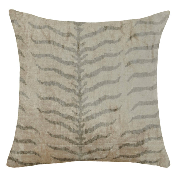 Beige Color Decorative Silk Ikat Pillow Cover