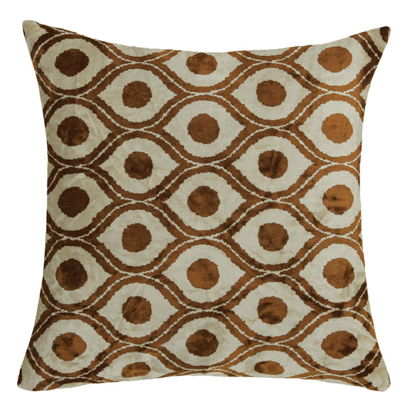 Brown Color Silk and Velvet Pillow Cases