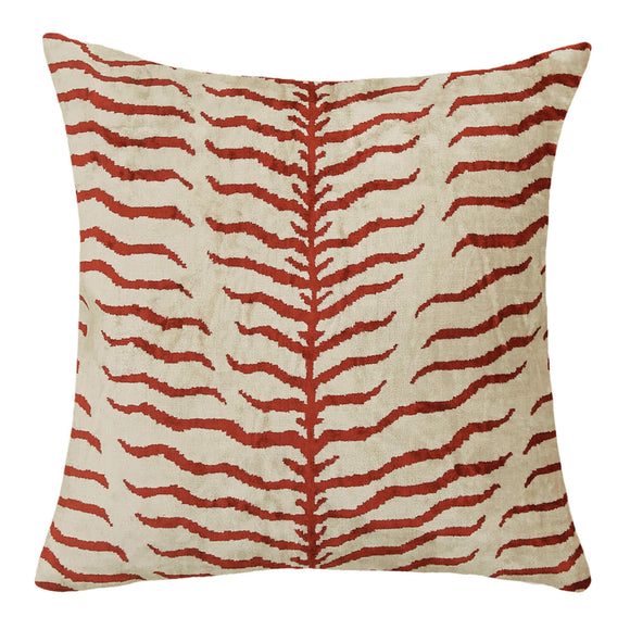 Red Color Silk and Velvet Modern Pillow Cover