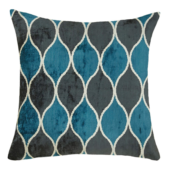 Blue Color Modern Ikat Cushion Covers