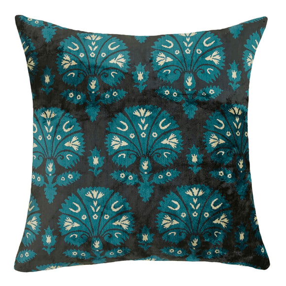 Blue Color Handmade Silk Velvet Sofa Pillow Cover