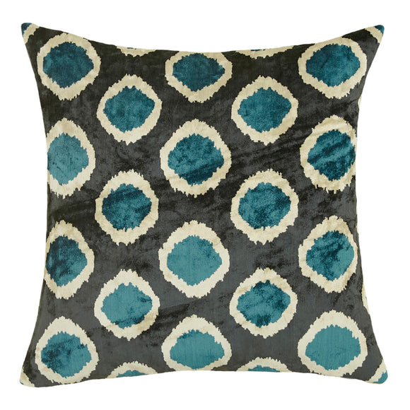 Blue Color Handmade Silk Velvet Decorative Pillow Cover