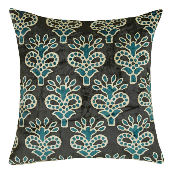 Blue Color Silk and Velvet Modern Cushion Cover