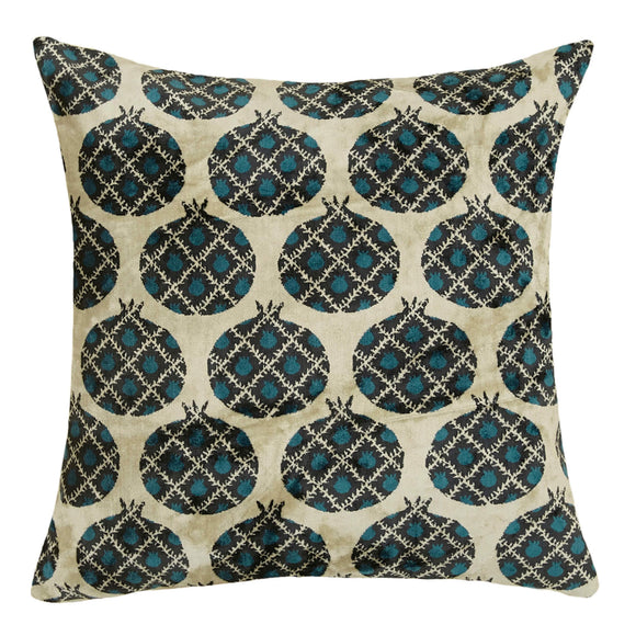 Blue Color Silk and Velvet Contemporary Cushion Cover