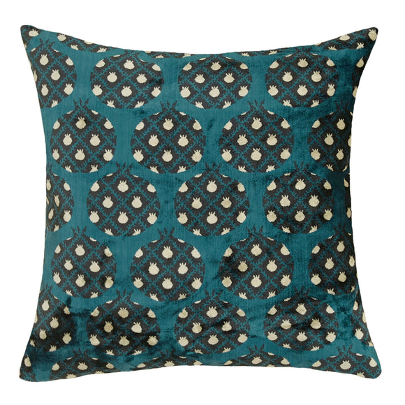 Blue Color Silk and Velvet Soft Cushion Cover