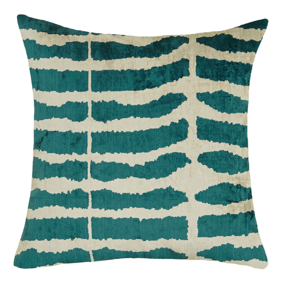 Blue Color Silk and Velvet Couch Cushion Cover