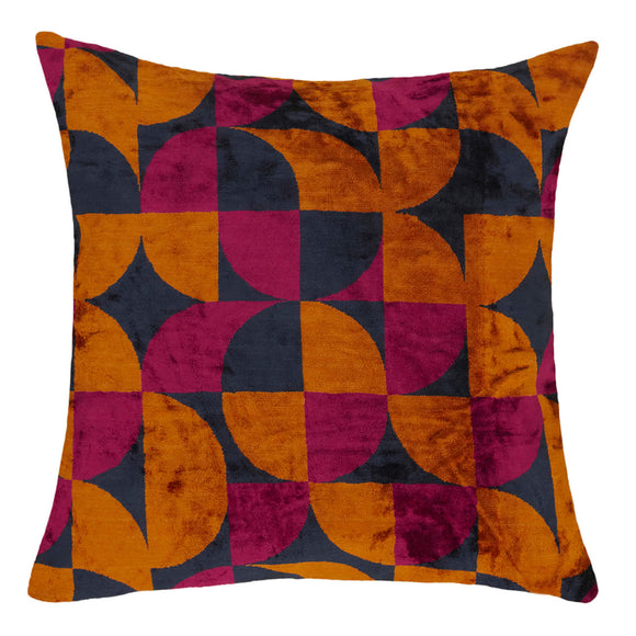 Orange Color Blissy Silk and Velvet Pillowcase