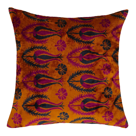 Orange Color Silk Pillow Case