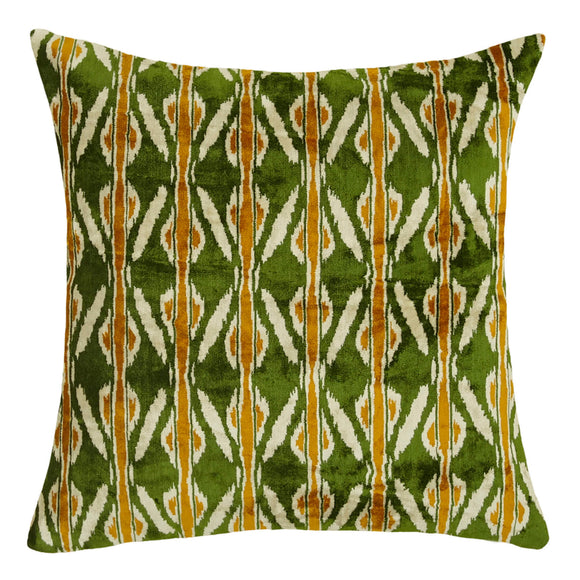 Silk and Velvet Green Luxury Pillow Cover