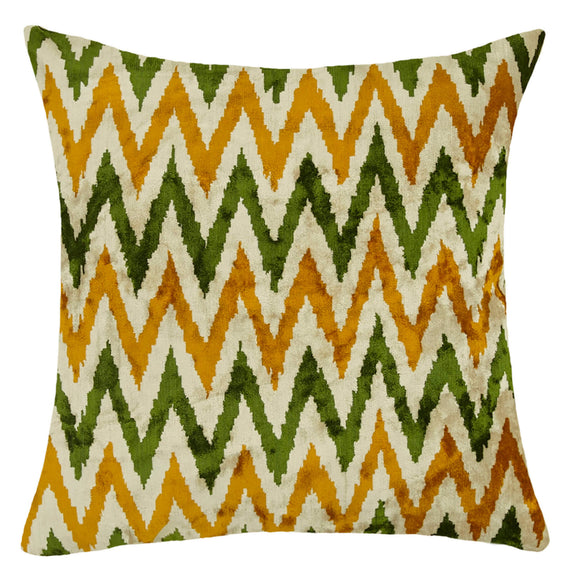 Green Color Silk Velvet Cushion