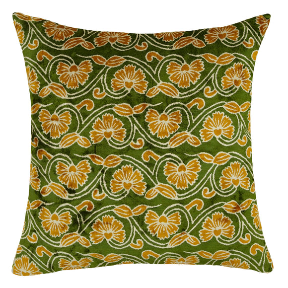 Green Color Silk Velvet Couch Pillow Cover