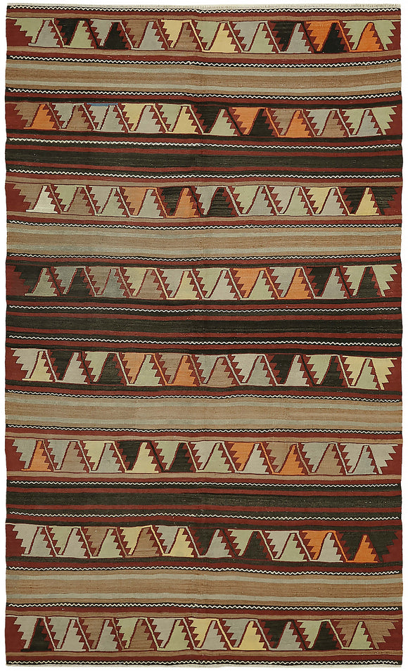 4' 10'' x 7' 8'' - Anatolian Hand-Woven Kilim Rug