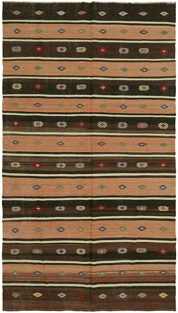 6' 1'' x 10' 6'' - Anatolian Hand-Woven Kilim Rug